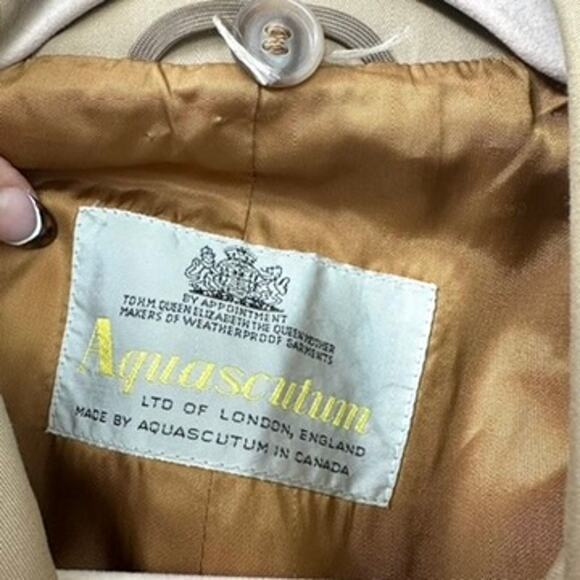 1960s Aquascutum London Trench Coat Men M/L Double Breasted Classic, Vintage - Picture 2 of 11